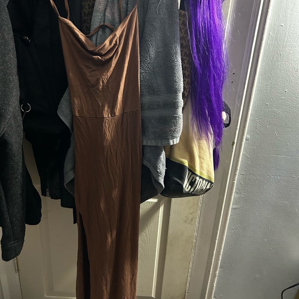 Brown Backless dress